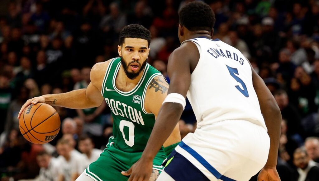 Anthony Edwards trash talks Jayson Tatum in ‘Starting 5′ clip