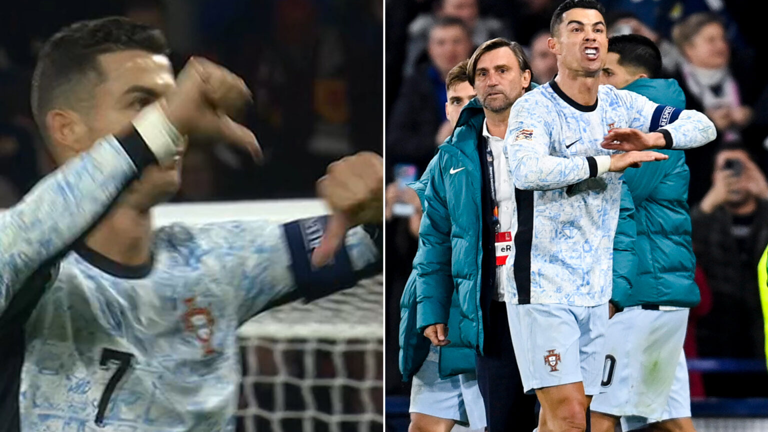 Watch Cristiano Ronaldo ’embarrass himself’ with trademark full time tantrum as Portugal held to draw by Scotland