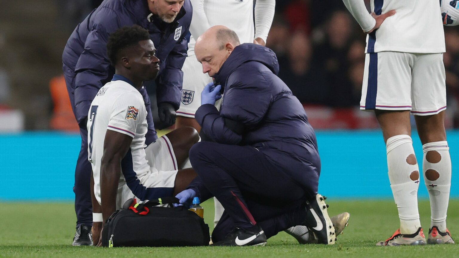 Bukayo Saka sent home by England to be assessed by Arsenal amid injury fear as team-mate pulls out of Finland game