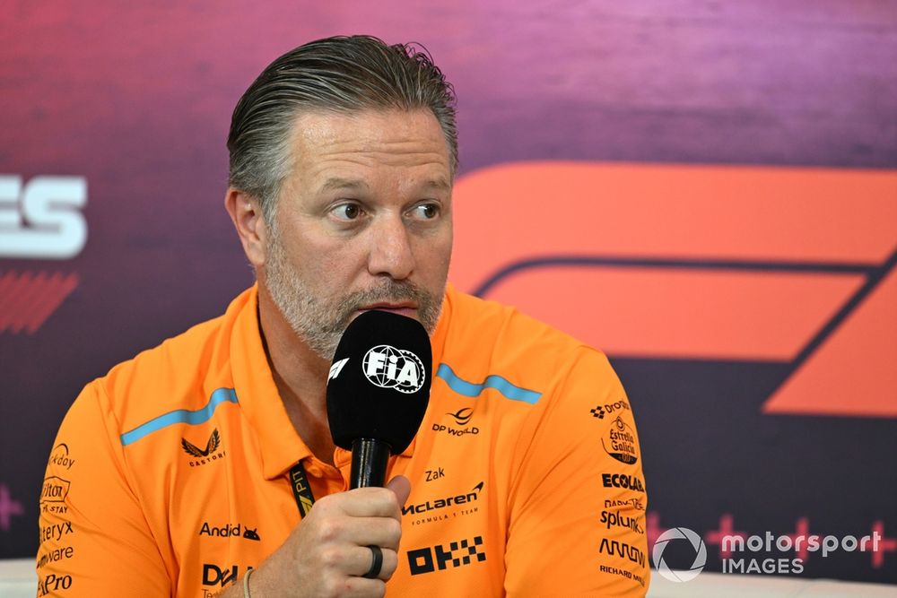 Zak Brown, CEO, McLaren Racing, in the Team Principals Press Conference