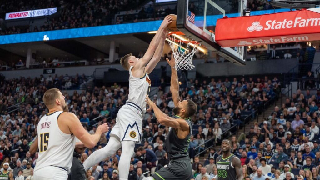 Watch Christain Braun with early Dunk of the Year candidate on Rudy Gobert’s head