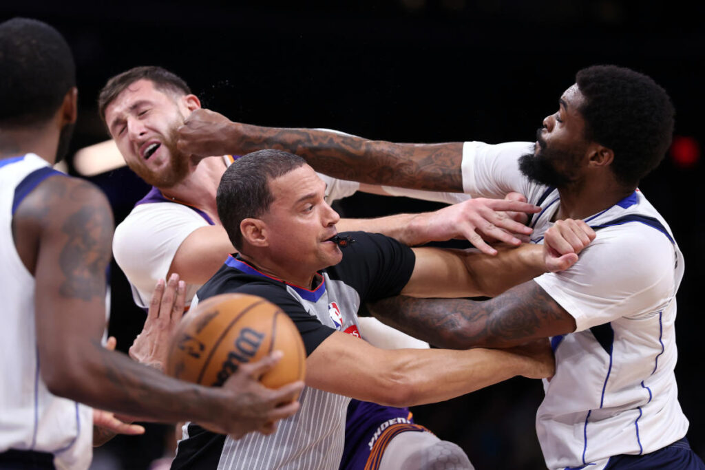 NBA suspends Mavericks’ Naji Marshall 4 games, Suns’ Jusuf Nurkic 3 games for engaging in brawl