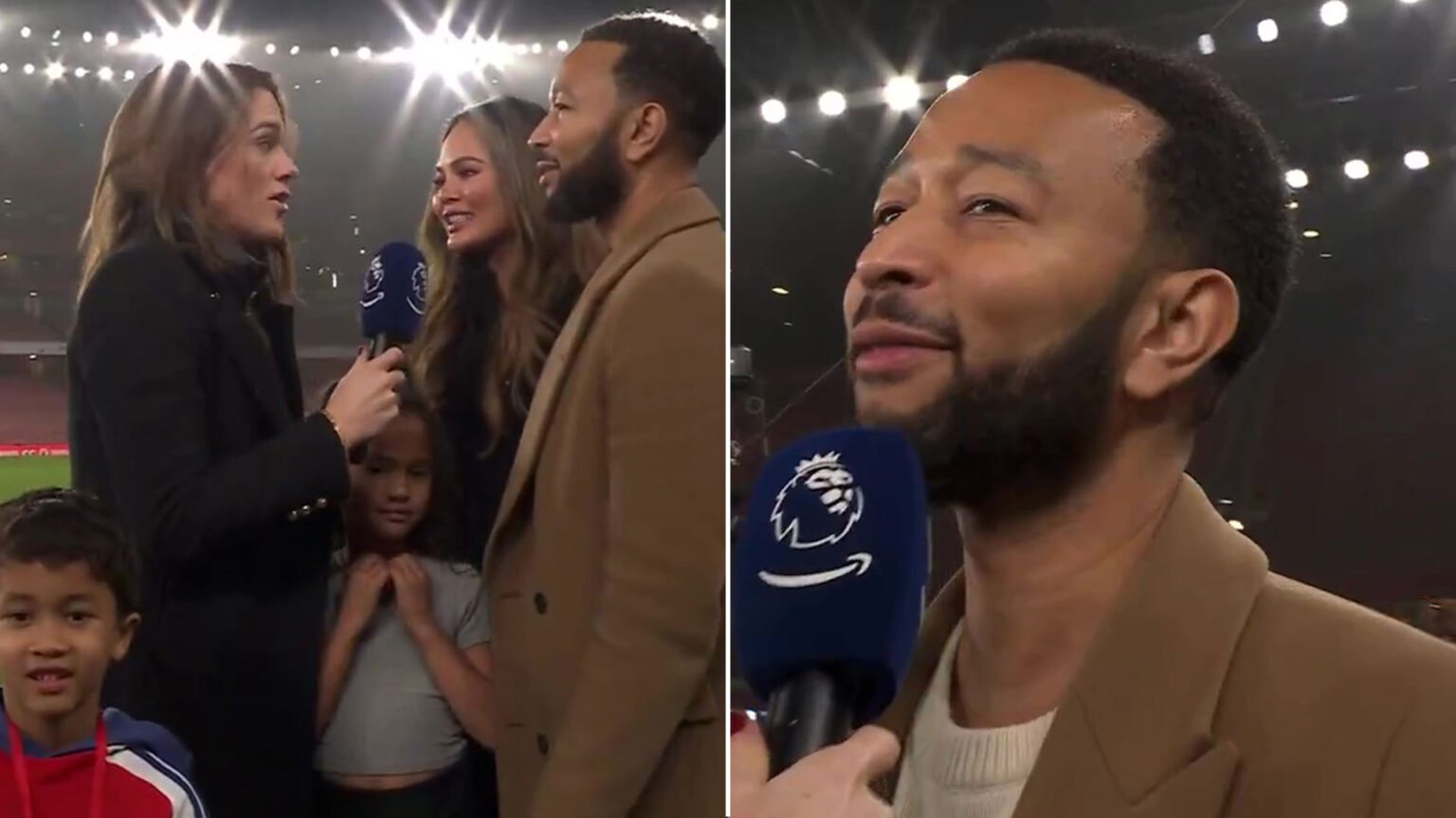 Amazon Prime Video presenter and John Legend give fans ‘second hand embarrassment’ after Arsenal’s win over Ipswich