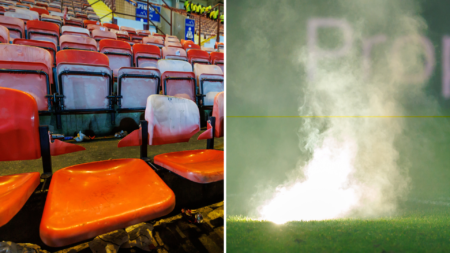 Dunfermline v Falkirk derby descends into chaos as seats damaged and fans arrested after ‘missiles aimed at players’