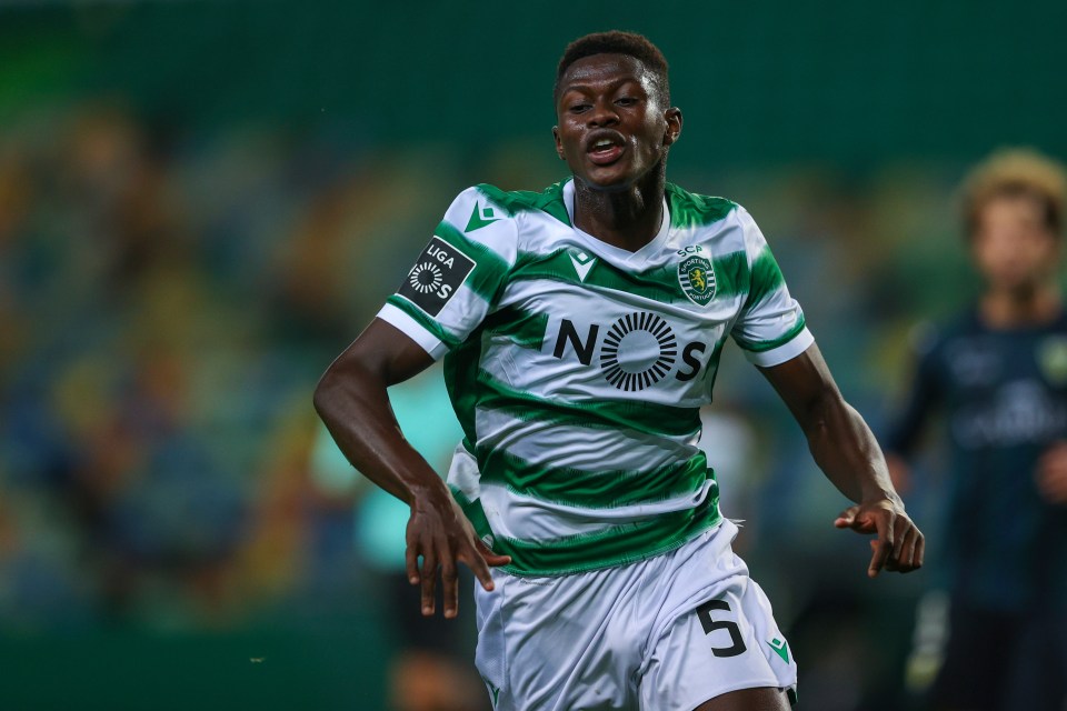 Nuno Mendes of Sporting CP playing soccer.