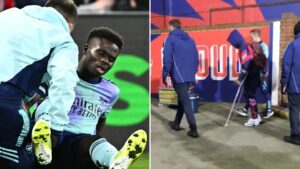 Major Arsenal blow as Bukayo Saka sidelined for ‘many weeks’ after being forced off with injury