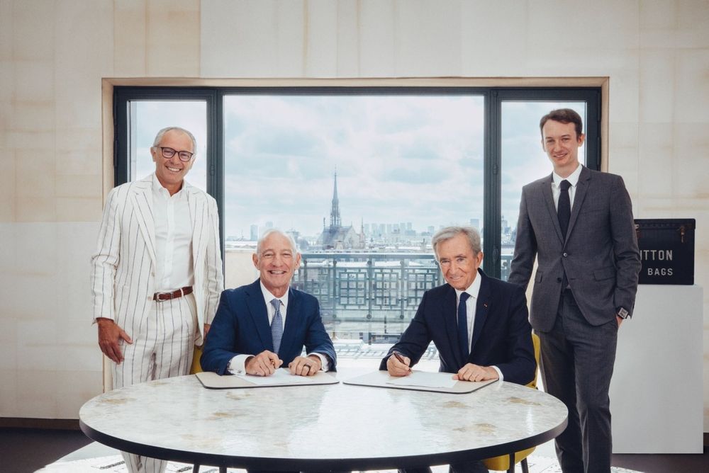 Stefano Domenicali, President & CEO of Formula 1, Greg Maffei, President & CEO of Liberty Media, Bernard Arnault, Chairman & CEO of LVMH Group and Frédéric Arnault, CEO of LVMH Watches