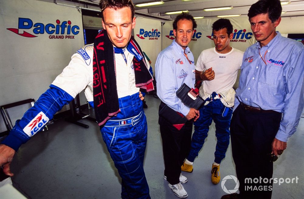 Bertrand Gachot and Paul Belmondo in the Pacific garage.
