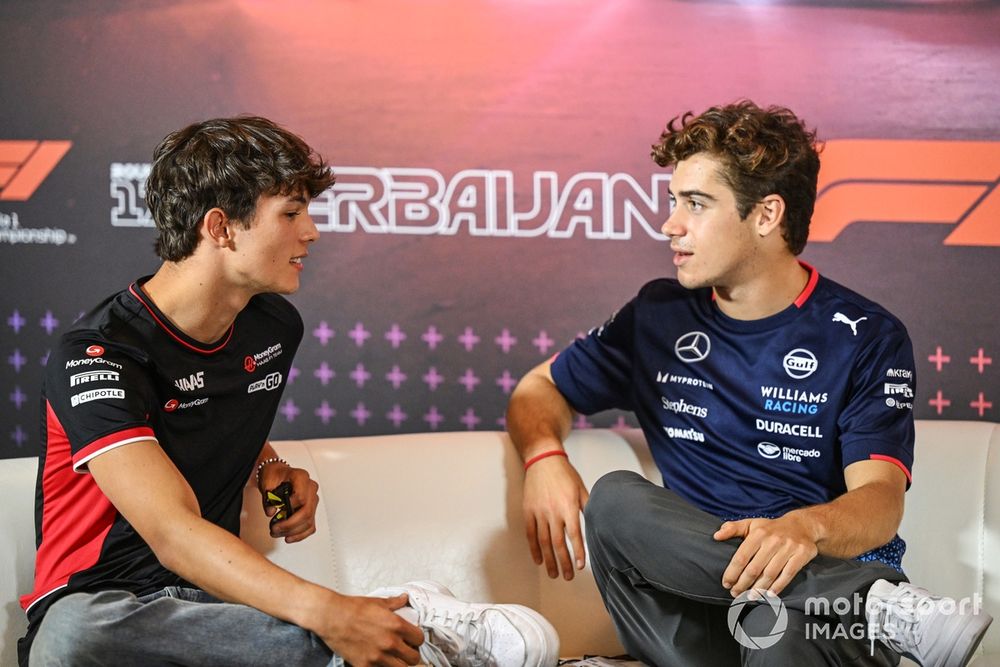 Oliver Bearman, Haas F1 Team, and Franco Colapinto, Williams Racing