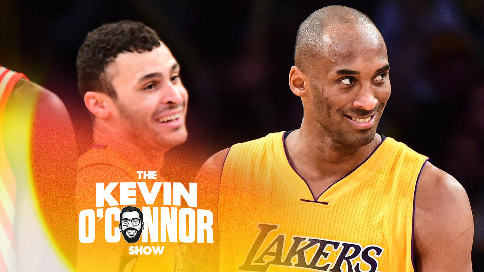 Former Los Angeles Lakers Kobe Bryant & Larry Nance Jr on the court together. Nance joins Kevin O'Connor to reflect on Kobe Bryant's career and legacy as the five-year anniversary of his passing approaches. (Photo by Harry How/Getty Images)