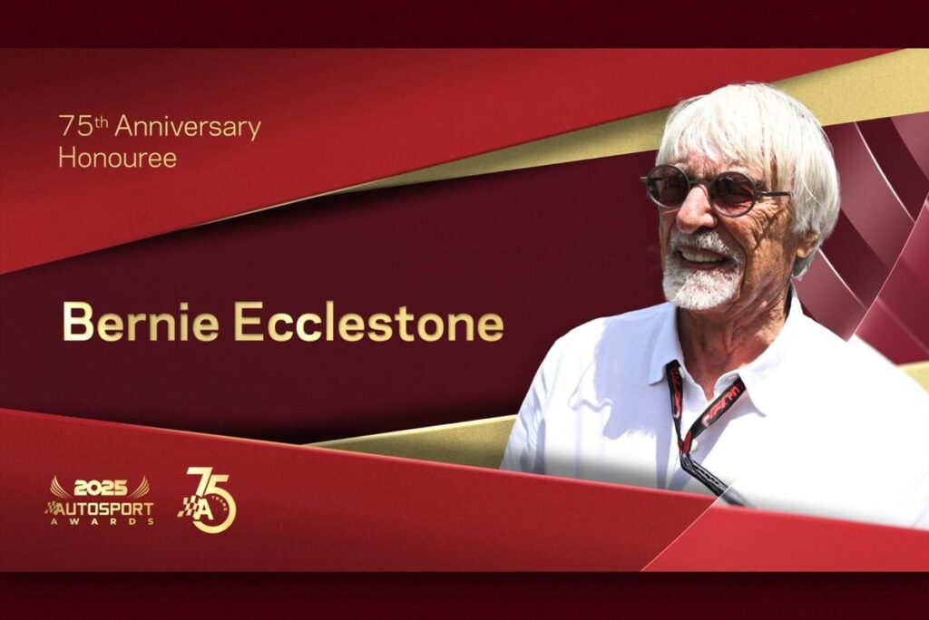 Bernie Ecclestone collects 75th anniversary honouree prize at Autosport Awards