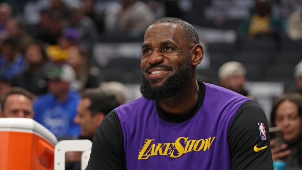 Check out LeBron James switching hands mid-air for lefty poster dunk