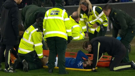 Armando Broja given oxygen and carried off on stretcher in final moments of Everton clash vs Peterborough