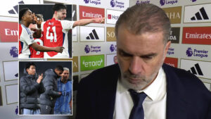 Postecoglou warned of Tottenham ‘unrest’ after ‘unacceptable’ loss as Declan Rice claims Arsenal could have scored TEN