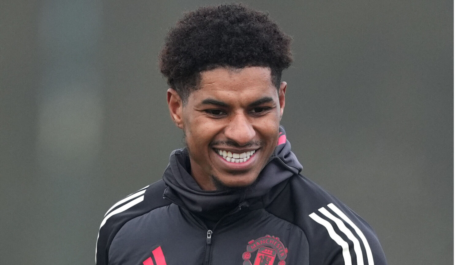 Marcus Rashford smiles as he’s seen in Man Utd training for first time since admitting he wants transfer exit