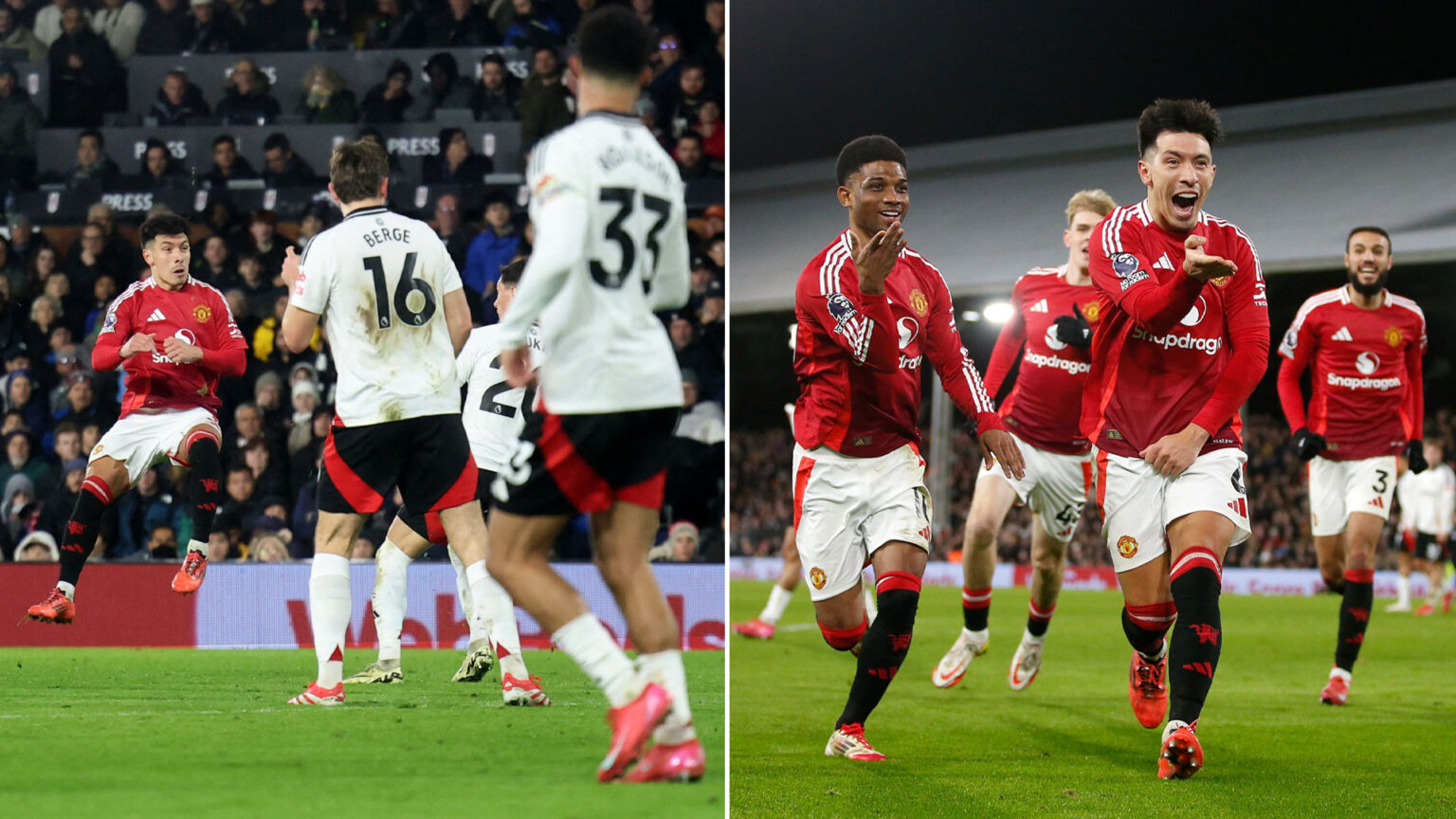 Fulham 0 Man Utd 1: Martinez’s deflected strike sends all three points back to Manchester in huge boost for Amorim