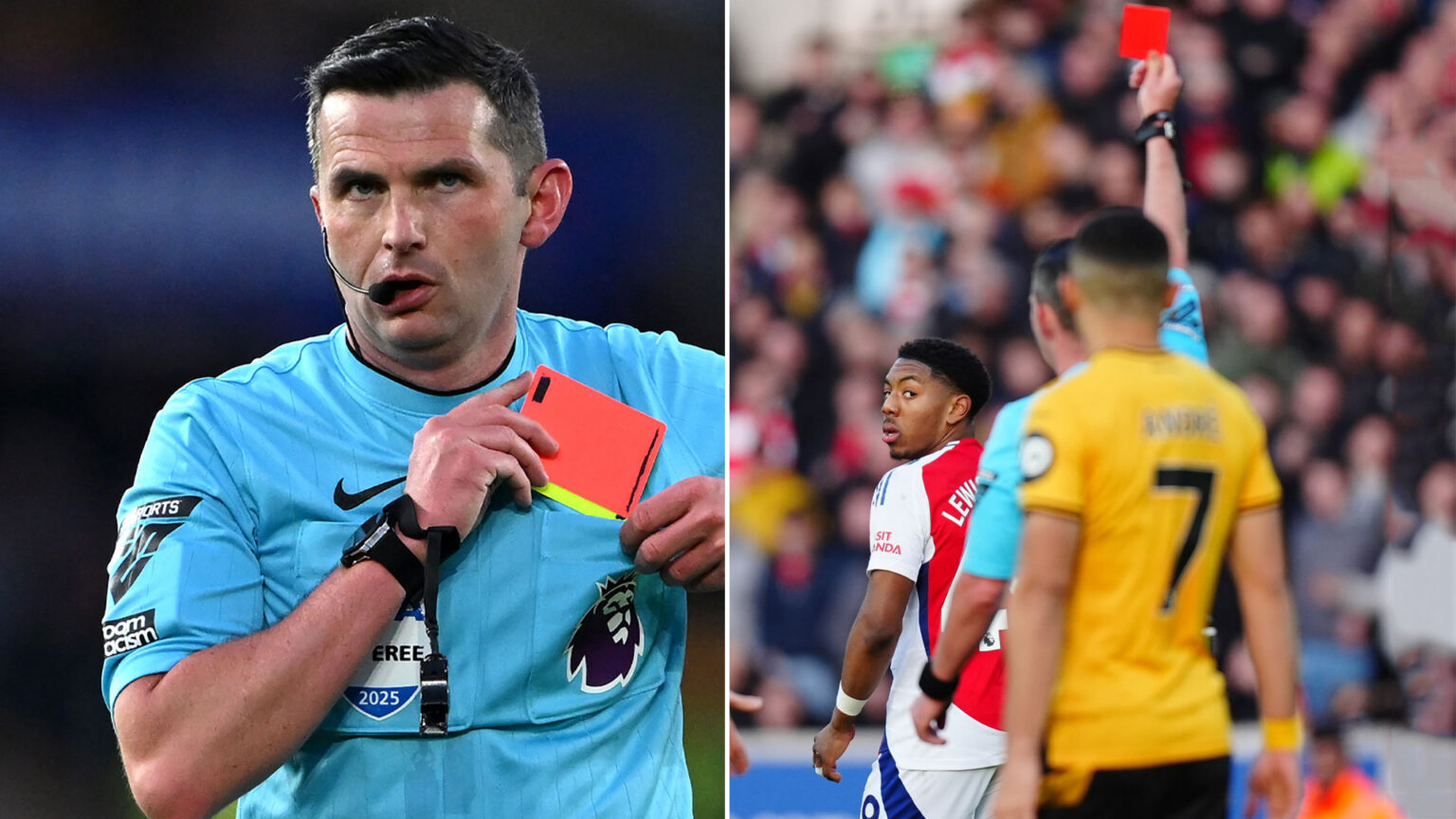 Police open investigations as ref Michael Oliver subjected to ‘abhorrent attacks’ after controversial Arsenal red card