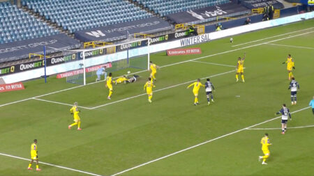 Moment Millwall star scores with ‘strangest goal ever seen’ as fans say ‘straight from Phil Jones school of finishing’