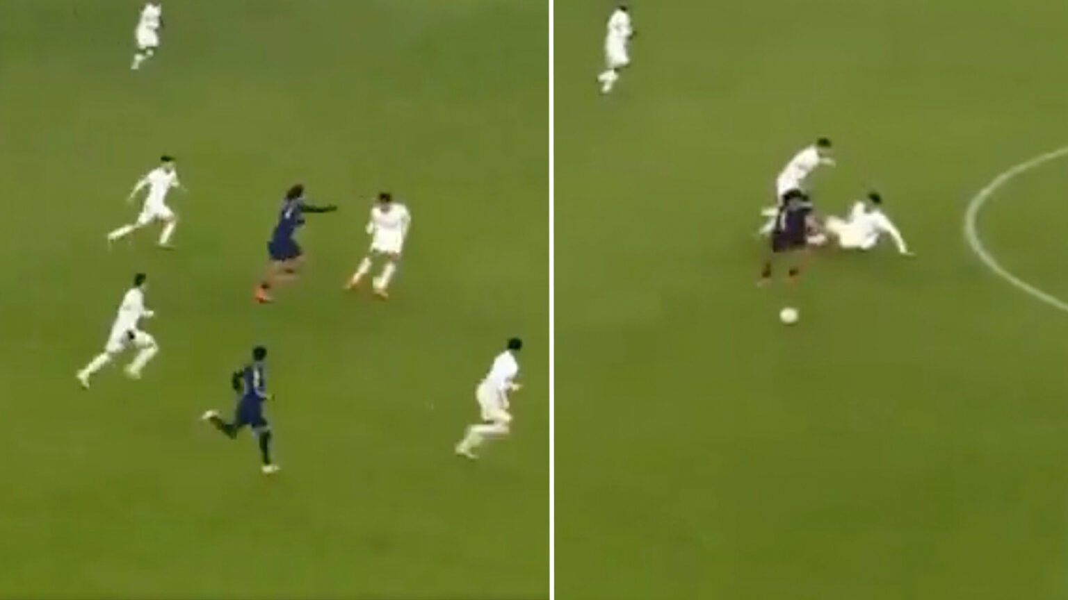 ‘He sent Saliba back to St Etienne’ say fans as Joshua Zirkzee nutmegs Arsenal defender TWICE before he falls over