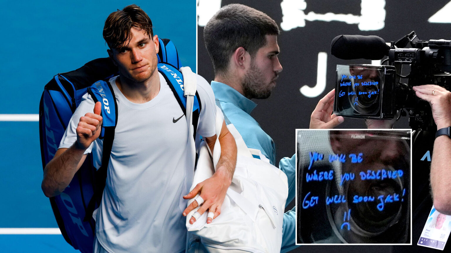 Jack Draper forced to quit halfway through Australian Open match with Carlos Alcaraz before rival sends classy message