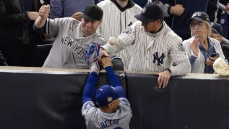 Yankees fans who interfered with Mookie Betts during World Series banned from all MLB games