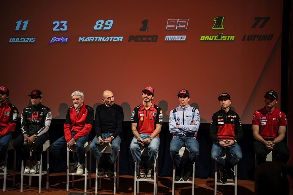 Jorge Martin, Pramac Racing, Gigi Dall'Igna, Ducati Corse General Manager, Claudio Domenicali, Ducati Corse CEO, Francesco Bagnaia, Ducati Team, Marc Marquez, Gresini Racing, Alessandro Lupino