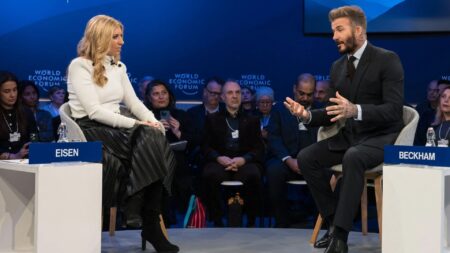 David Beckham picks up philanthropy award for work with vulnerable children at Davos summit