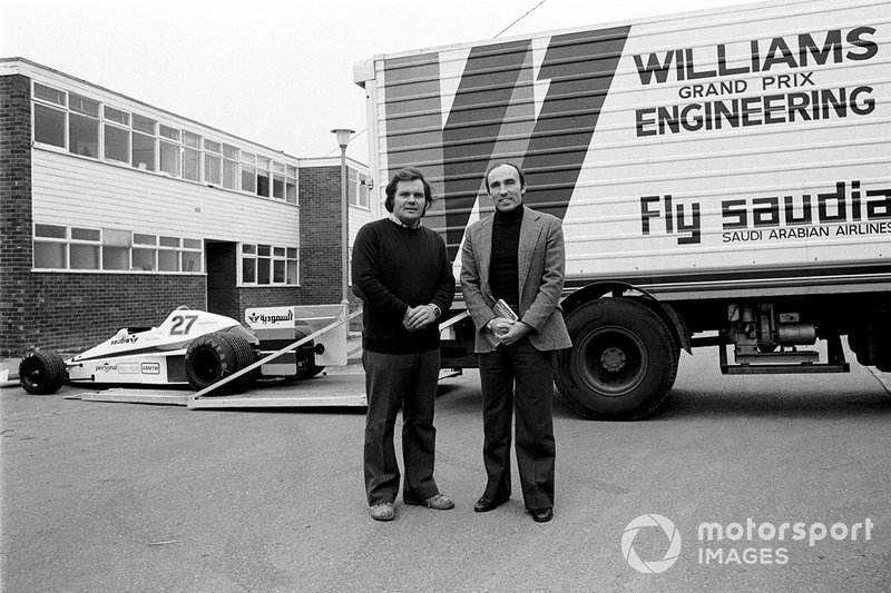 Patrick Head and Frank Williams at the launch of the Williams FW06 at their new Factory