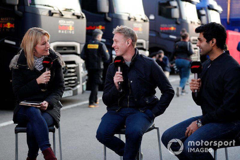 Rachel Brooks, Sky TV, Simon Lazenby, Sky TV and Karun Chandhok, Sky TV