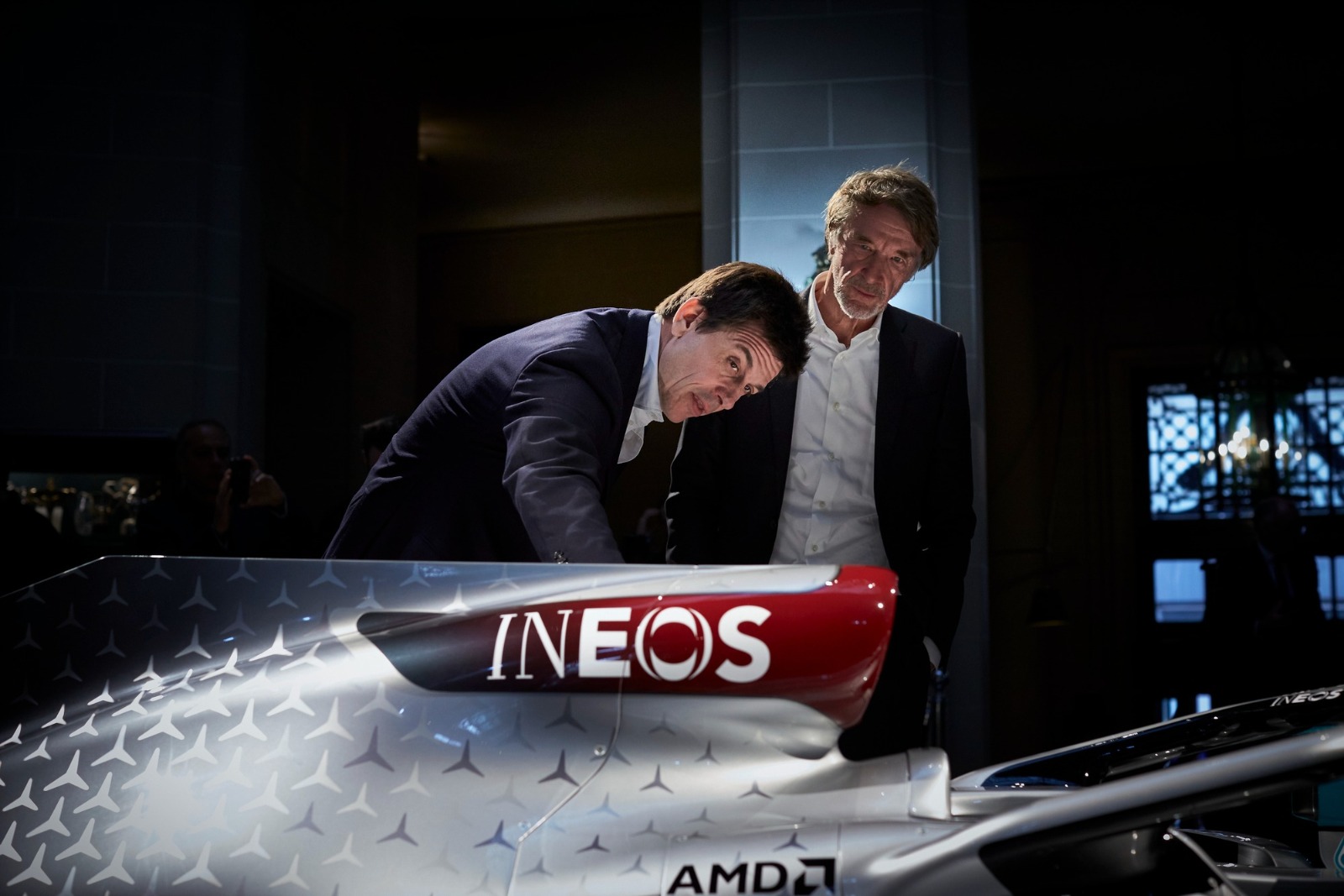 Toto Wolff, Mercedes AMG F1 Director of Motorsport, Sir Jim Ratcliffe, Chairman Ineos