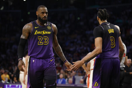 LeBron James refutes report he was frustrated with Anthony Davis: ‘A f***n lie’