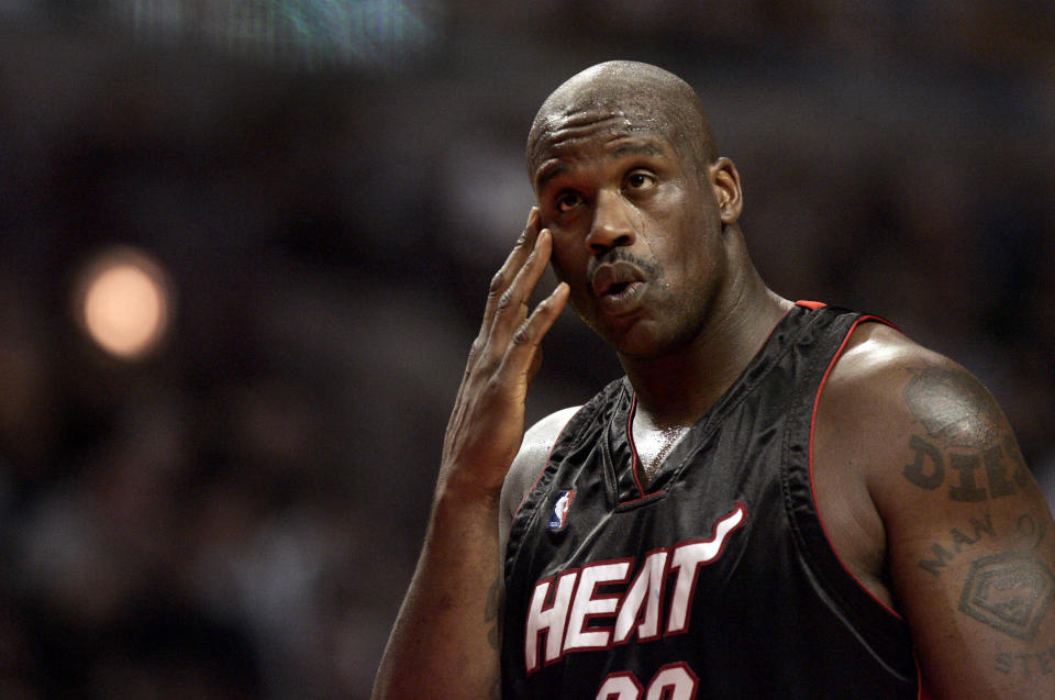 The Lakers traded Shaquille O'Neal to the Heat in 2004. (AP Photo/Jeff Roberson)