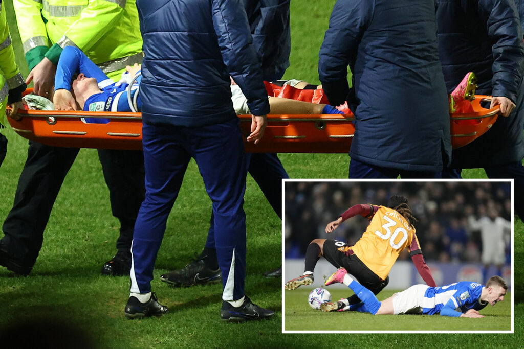 Birmingham star Jay Stansfield stretchered off in worrying scenes during Bradford clash