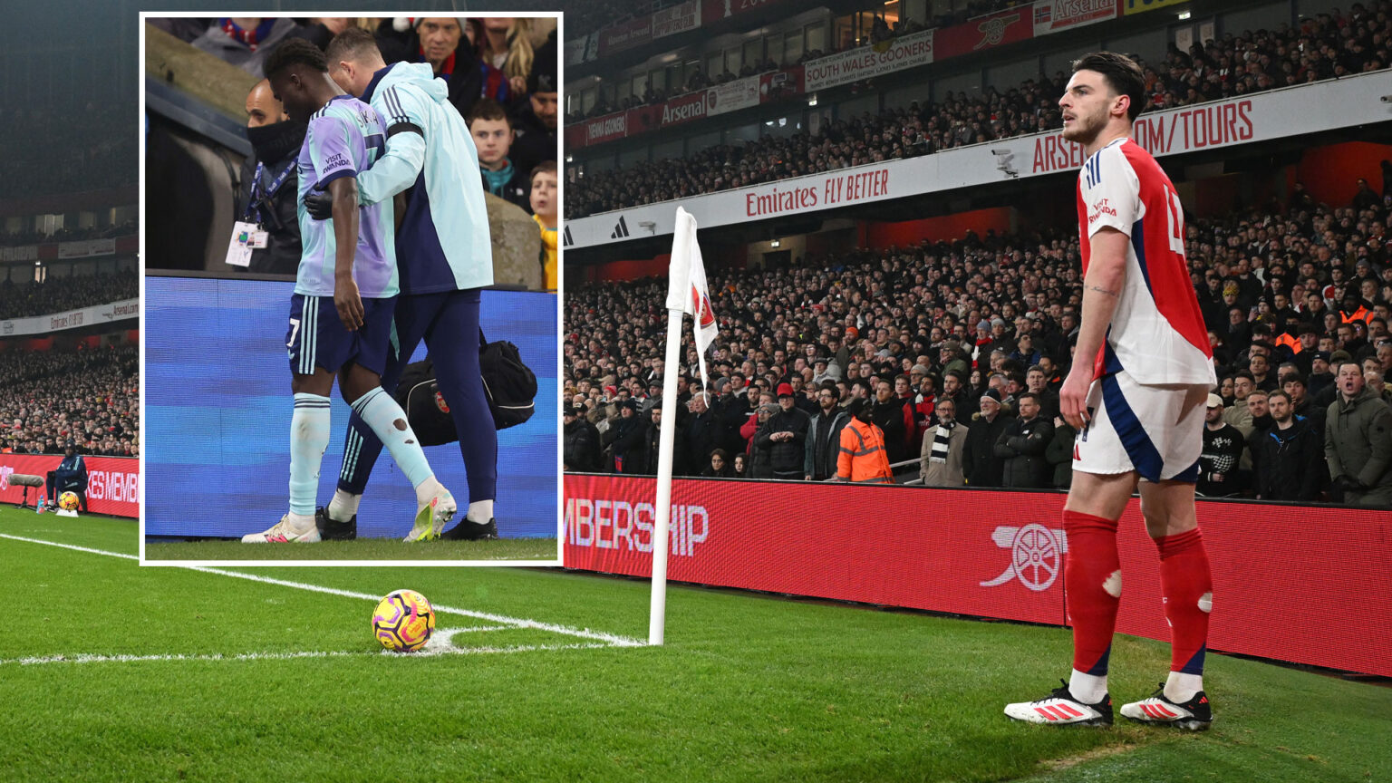 How Bukayo Saka’s injury has wrecked Arsenal’s famous corner routines as Declan Rice stat revealed