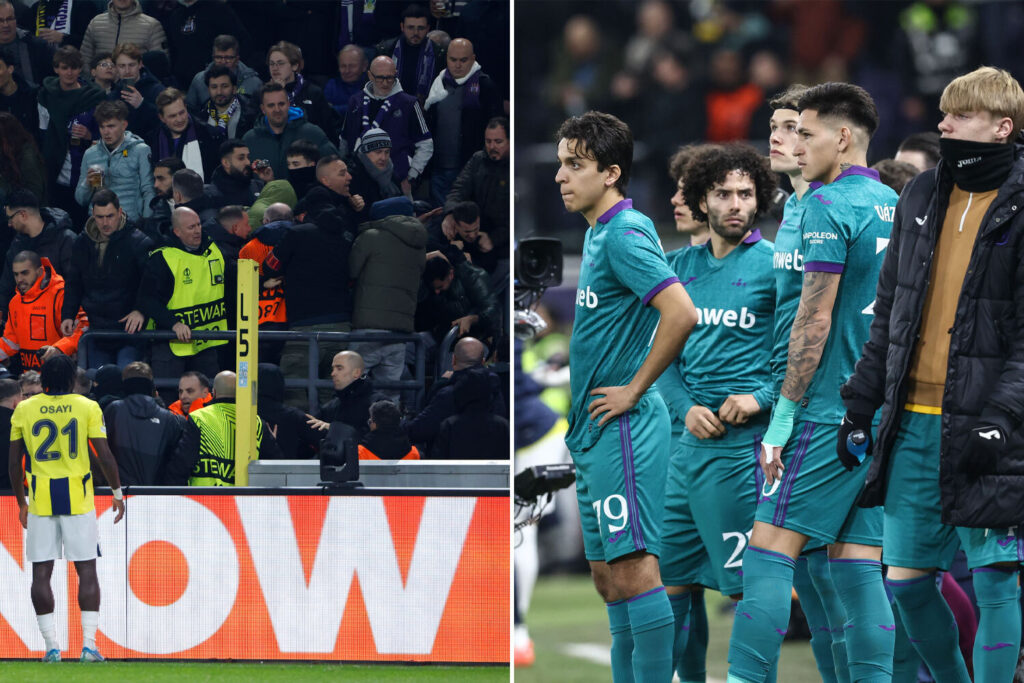 Europa League clash STOPPED with players immediately sent off pitch after chaos breaks out in stands