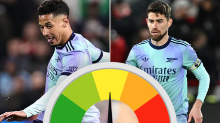 Arsenal player ratings: Classy Saliba plays like a Rolls Royce in third gear but Jorginho off the pace in rare start