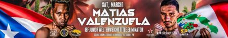 Subriel Matias Faces Gabriel Valenzuela on March 1st, Winner to Challenge Hitchins