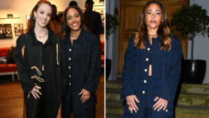 Alex Scott and Jess Glynne look loved up as BBC presenter and singer partner attend London Fashion Week show