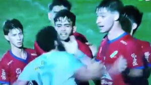 Shocking moment footballer KOs opponent and leaves him sprawled on floor with sick punch as cup final turns ugly