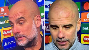 ‘Pep Guardiola is stressed, man’ – Fans fear for Man City boss as Etihad legend spotted with fresh scratches on head