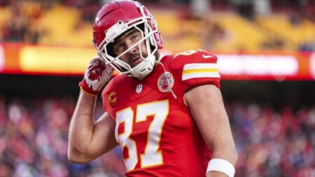 Taylor Swift is helping Travis Kelce get over Chiefs heartbreaking Eagles loss