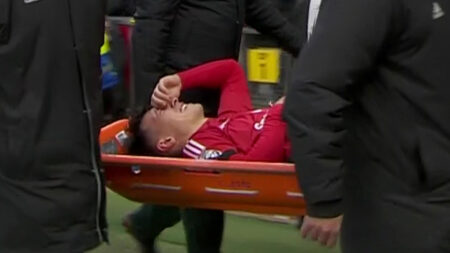 Lisandro Martinez stretchered off in tears after sickening injury leads to huge delay in Man Utd vs Crystal Palace clash