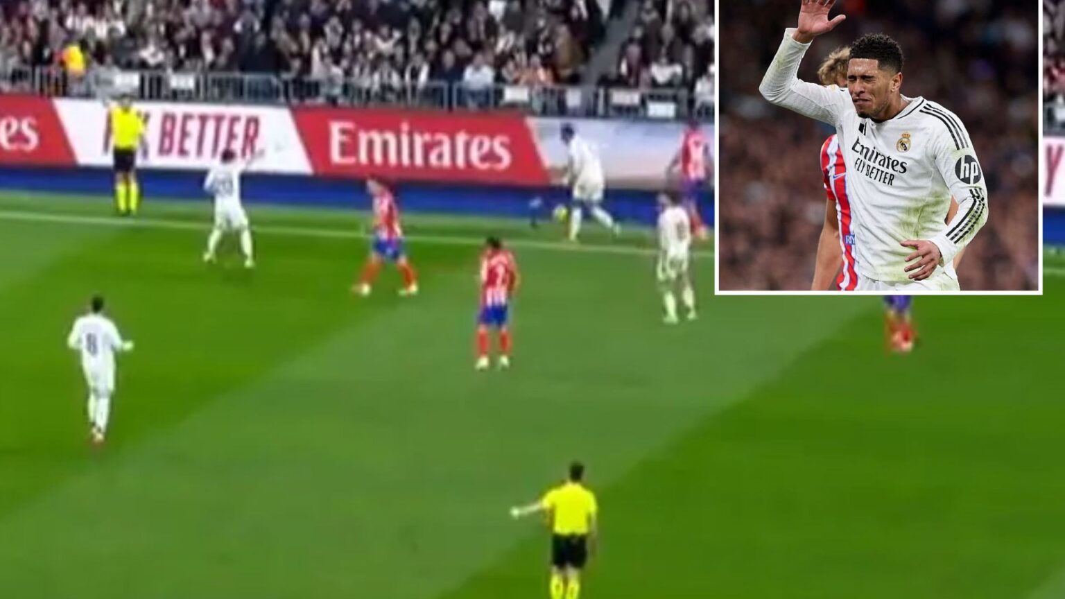 Jude Bellingham caught by pitchside microphones screaming very X-rated rant at LaLiga linesman in Madrid derby