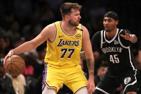 Luka Dončić’s triple-double not enough for Lakers in loss to 12th-place Nets