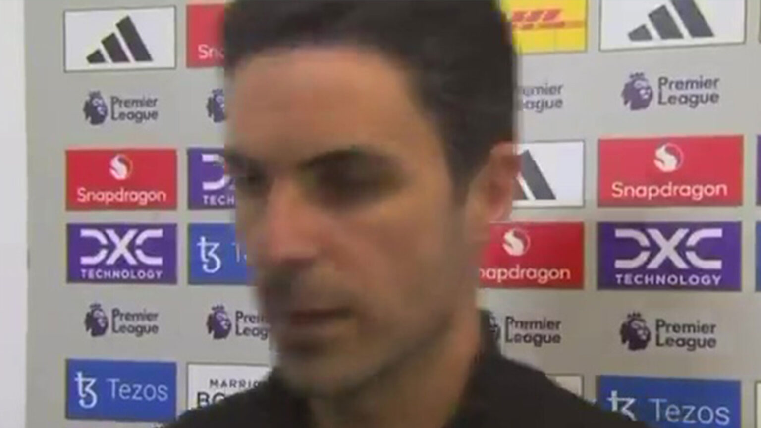 Mikel Arteta walks out of Sky Sports interview moments after Arsenal lose further ground in Premier League title race