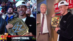 ‘That’s actually insane’ – Barcelona star Lamine Yamal spotted on TV at SmackDown after rubbing shoulders with WWE stars