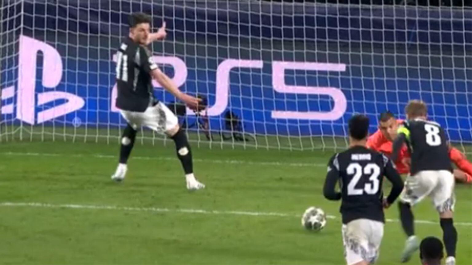 Fans spot Declan Rice appearing to order Odegaard to score in empty net amid fears Arsenal captain would pass