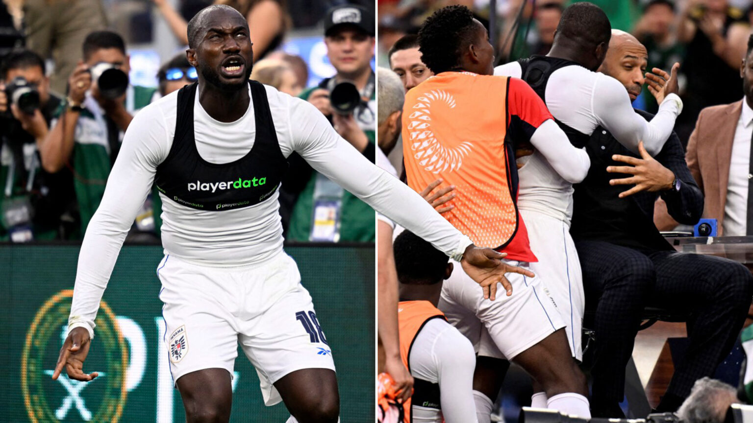 Incredible moment Panama stars celebrate with Thierry Henry in stands after dramatic last-minute winner over USA