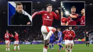 Leicester 0 Man Utd 3: Rasmus Hojlund’s first goal since December forces Van Nistelrooy’s Foxes closer to relegation