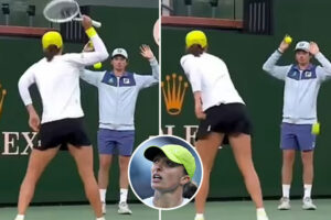 Fans fume after tennis star Iga Swiatek smashes ball at BALL KID in ill-tempered Indian Wells semi-final loss